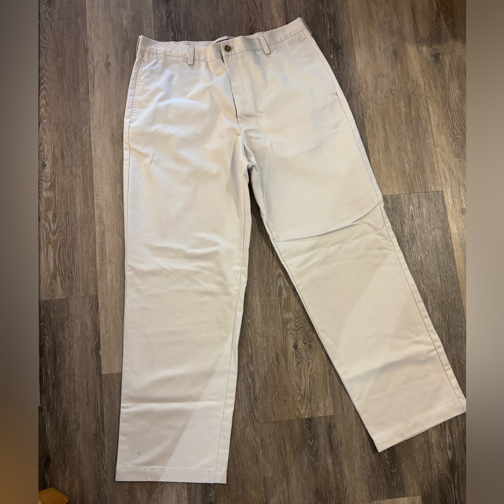 Men's Izod Classic Straight-Leg Pants in Light Beige Sz 36X32